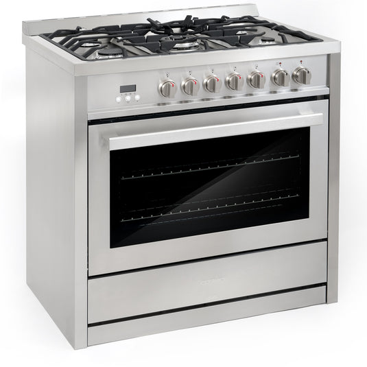 Cosmo Commercial-Style 36 inch, Stainless Steel Dual Fuel Range Convection Oven - F965NF