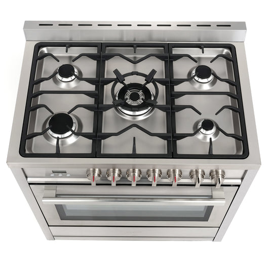 Cosmo Commercial-Style 36 inch, Stainless Steel Dual Fuel Range Convection Oven - F965NF