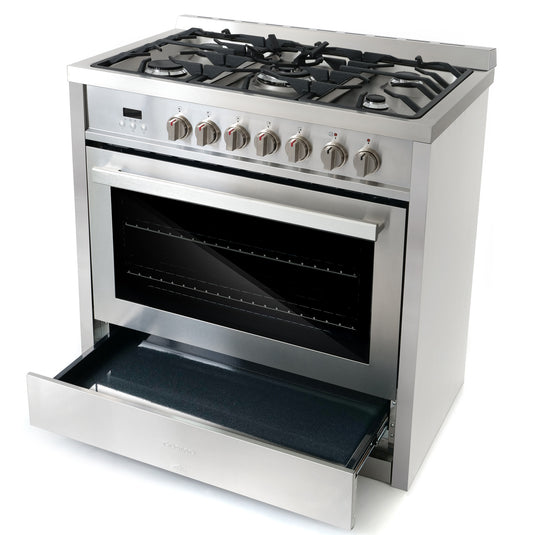 Cosmo Commercial-Style 36 inch, Stainless Steel Dual Fuel Range Convection Oven - F965NF