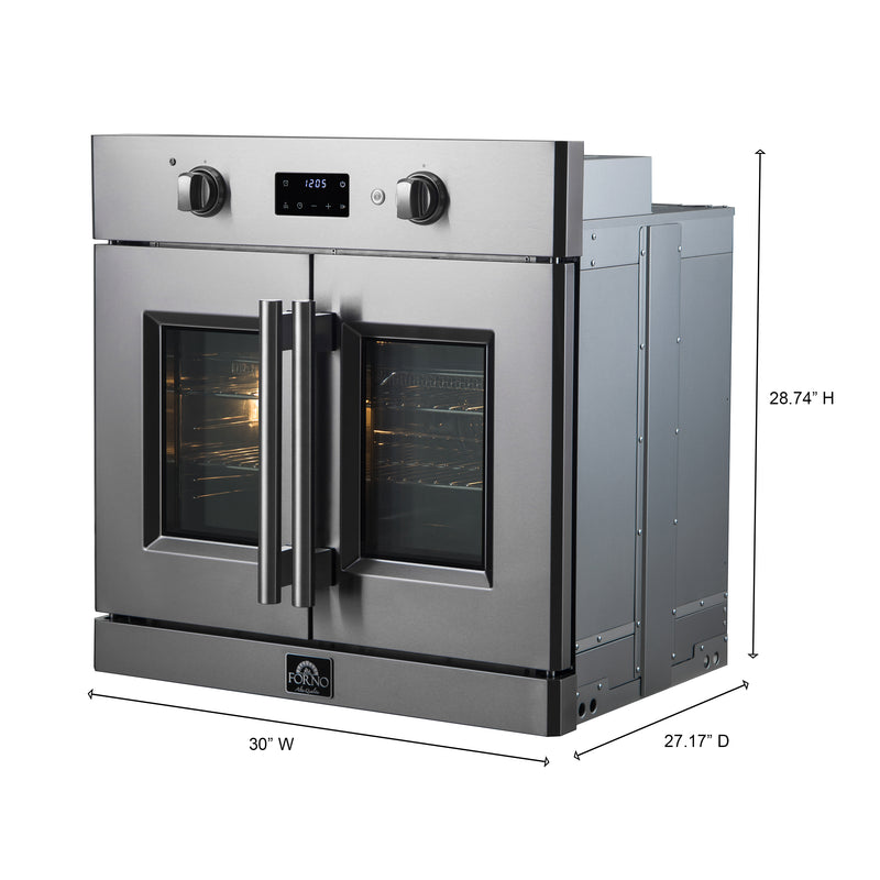 Load image into Gallery viewer, Forno Asti 30-Inch French Door Electric Wall Oven in Stainless Steel, 3.68 cu. ft. True Convection, 3,600W, Air Fry, Sous Vide, Self-Clean
