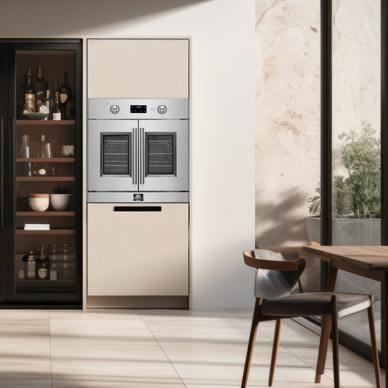 Load image into Gallery viewer, Forno Asti 30-Inch French Door Electric Wall Oven in Stainless Steel, 3.68 cu. ft. True Convection, 3,600W, Air Fry, Sous Vide, Self-Clean
