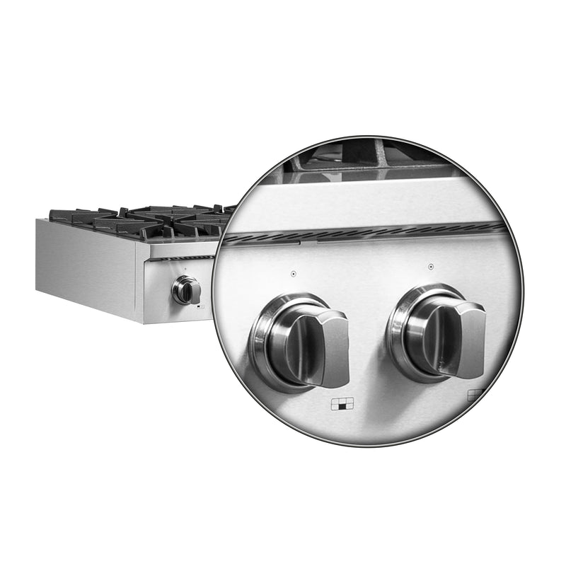 Load image into Gallery viewer, Forno Cossato Alta Qualita 36-Inch Pro-Style Gas Rangetop, Stainless Steel, 6 Sealed Burners, 83,000 BTU Total Output, Continuous Cast Iron Grates
