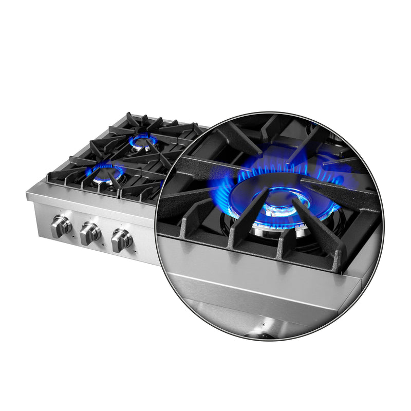 Load image into Gallery viewer, Forno Cossato Alta Qualita 36-Inch Pro-Style Gas Rangetop, Stainless Steel, 6 Sealed Burners, 83,000 BTU Total Output, Continuous Cast Iron Grates
