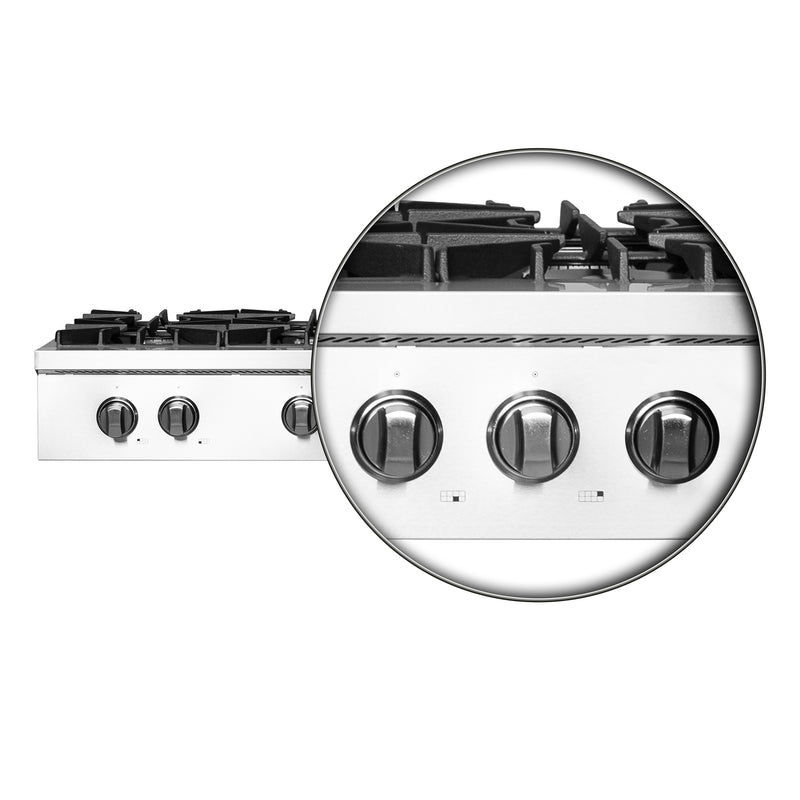 Load image into Gallery viewer, Forno Cossato Alta Qualita 48-Inch Pro-Style Gas Rangetop, Stainless Steel, 8 Sealed Burners, 107,000 BTU Total Output, Continuous Cast Iron Grates
