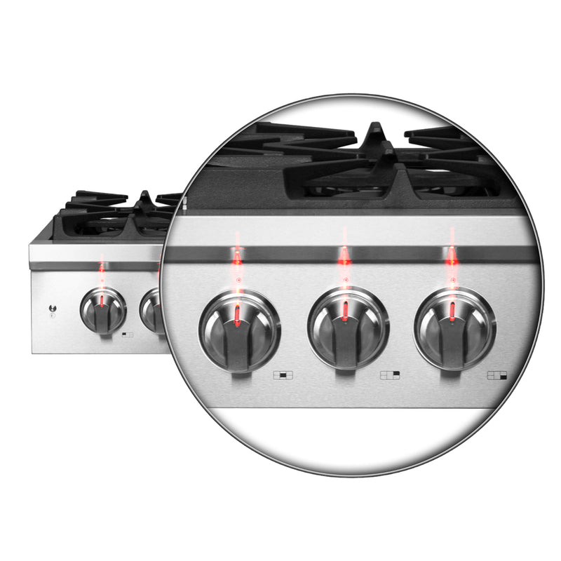 Load image into Gallery viewer, Forno Spezia Alta Qualita 30-Inch Pro-Style Gas Rangetop, Stainless Steel, 4 Sealed Burners, Continuous Cast Iron Grates, High Heat Output
