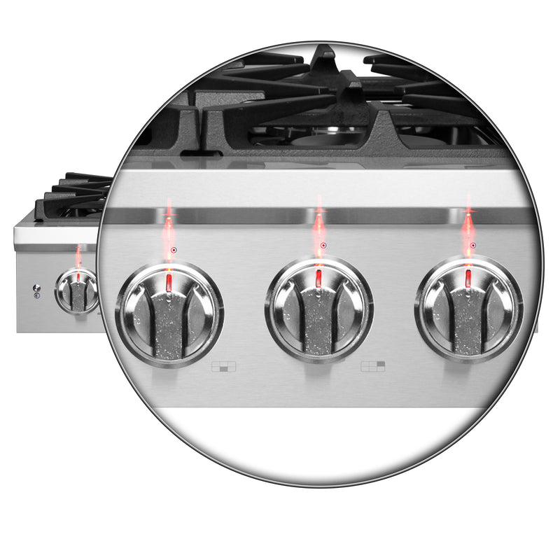 Load image into Gallery viewer, Forno Spezia Alta Qualita 36-Inch Pro-Style Gas Rangetop, Stainless Steel, 6 Sealed Burners, Continuous Cast Iron Grates, High Heat Output
