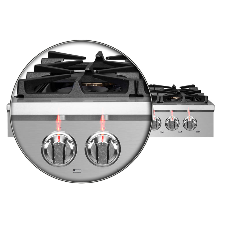 Load image into Gallery viewer, Forno Spezia Alta Qualita 48-Inch Pro-Style Gas Rangetop, Stainless Steel, 6 Sealed Burners, Continuous Cast Iron Grates, High Heat Output
