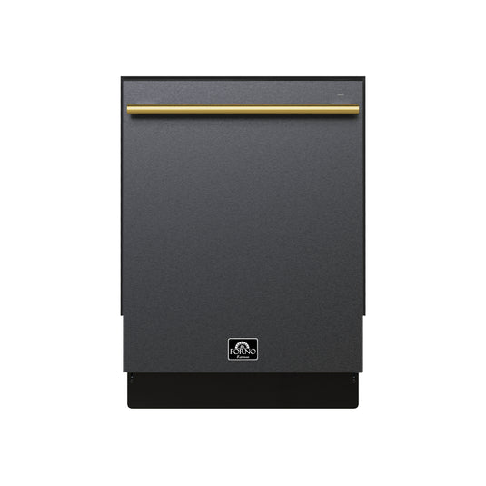 Forno Romano Espresso 24-Inch Built-In Dishwasher, Black Finish, Stainless Steel Tub, 49 dBA, Energy Star Certified