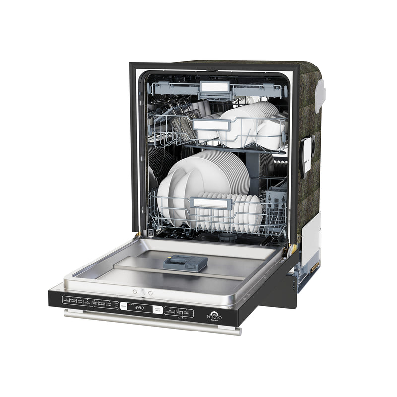 Load image into Gallery viewer, Forno Romano Espresso 24-Inch Built-In Dishwasher, Black Finish, Stainless Steel Tub, 49 dBA, Energy Star Certified
