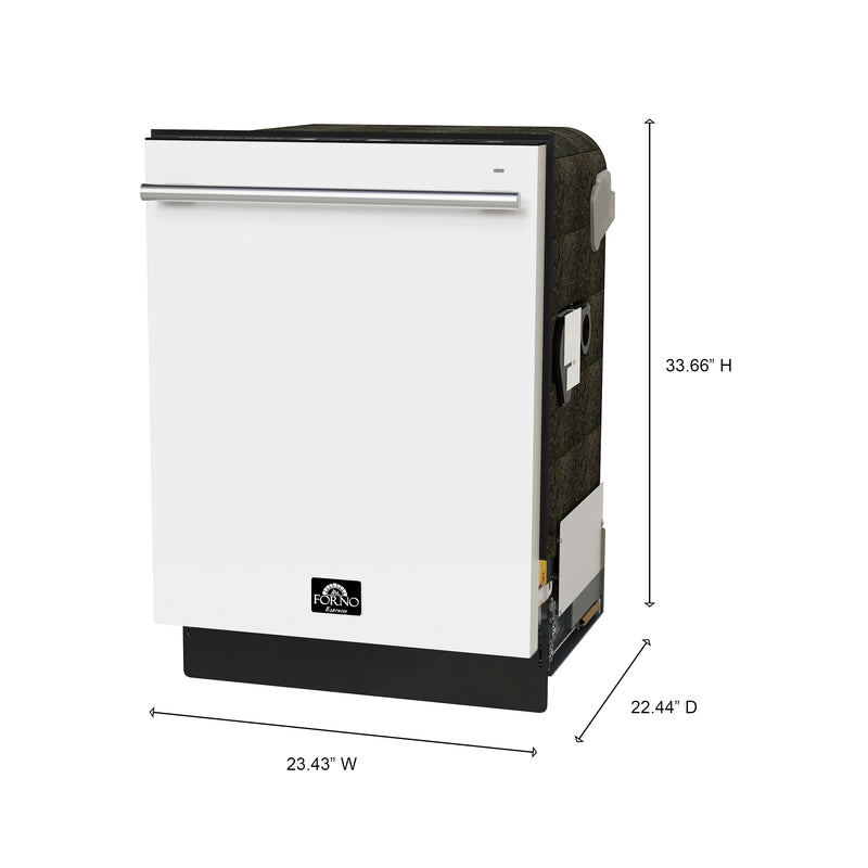 Load image into Gallery viewer, Forno Romano Espresso 24-Inch Built-In Dishwasher, White Finish, Stainless Steel Tub, 49 dBA, Energy Star Certified
