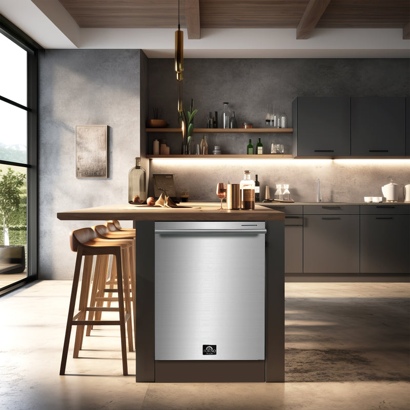 Load image into Gallery viewer, FORNO Premium 3-Piece Kitchen Bundle - Galiano 36&quot; Dual Fuel Range, 36&quot; Built-In Refrigerator, 24&quot; Built-In Dishwasher - FBDL-004-02CAUS
