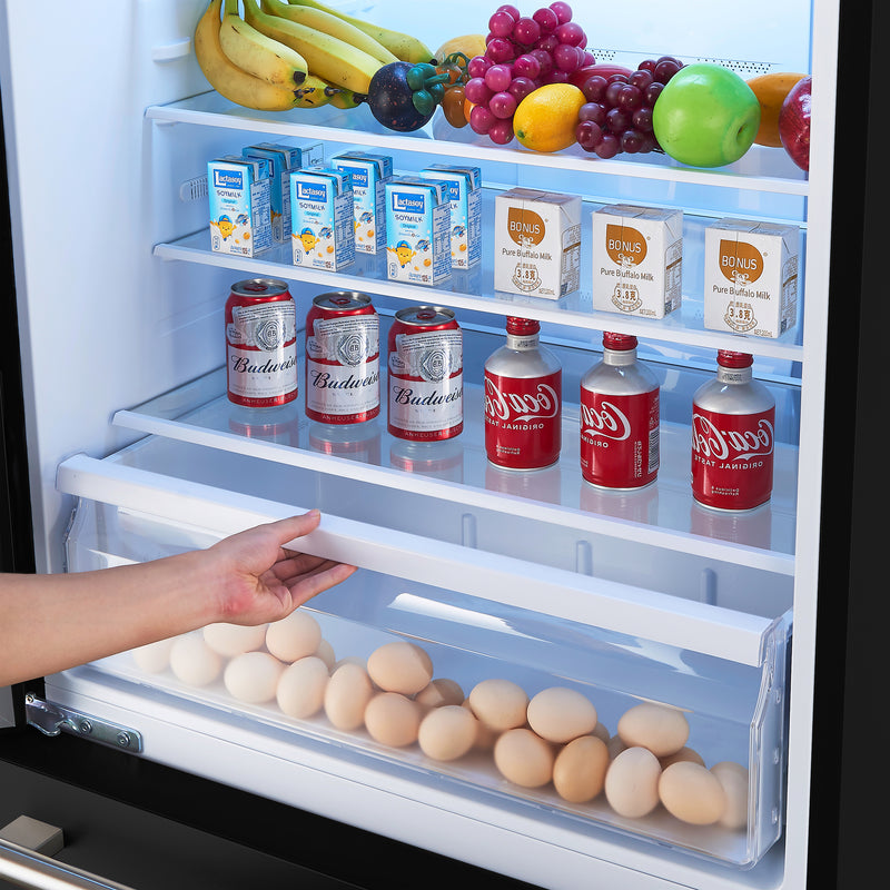 Load image into Gallery viewer, Forno Milano Espresso 31-Inch Black Bottom Freezer Refrigerator, 17.2 Cu. Ft., Energy-Efficient, No Frost, Built-In Ice Maker
