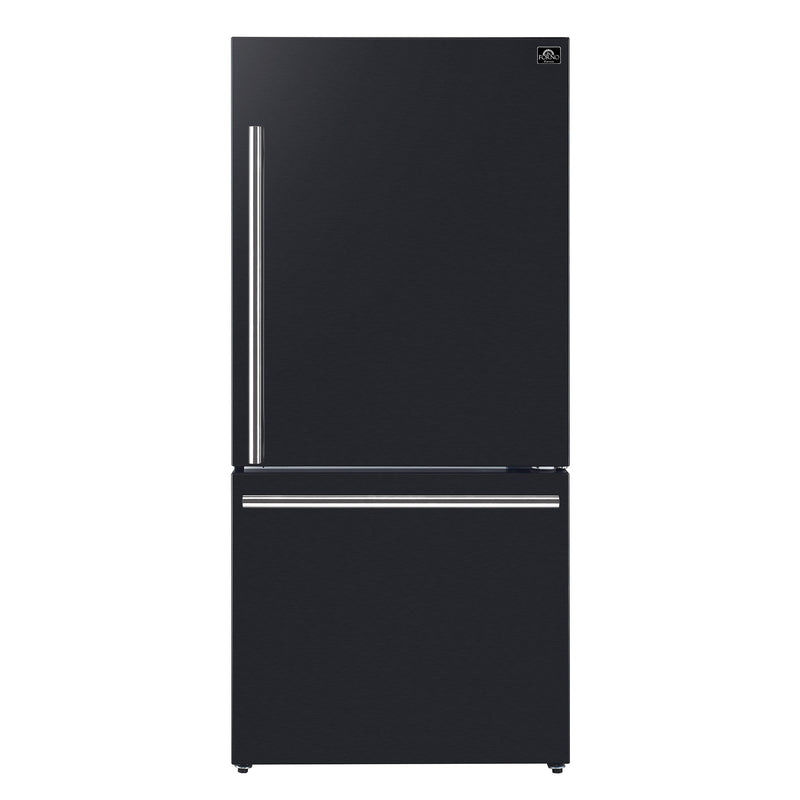 Load image into Gallery viewer, Forno Milano Espresso 31-Inch Bottom Freezer Refrigerator, Black, 17.2 cu.ft Capacity, Energy Efficient
