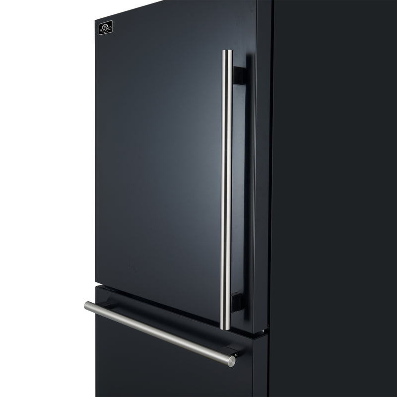 Load image into Gallery viewer, Forno Milano Espresso 31-Inch Black Bottom Freezer Refrigerator, 17.2 Cu. Ft., Energy-Efficient, No Frost, Built-In Ice Maker
