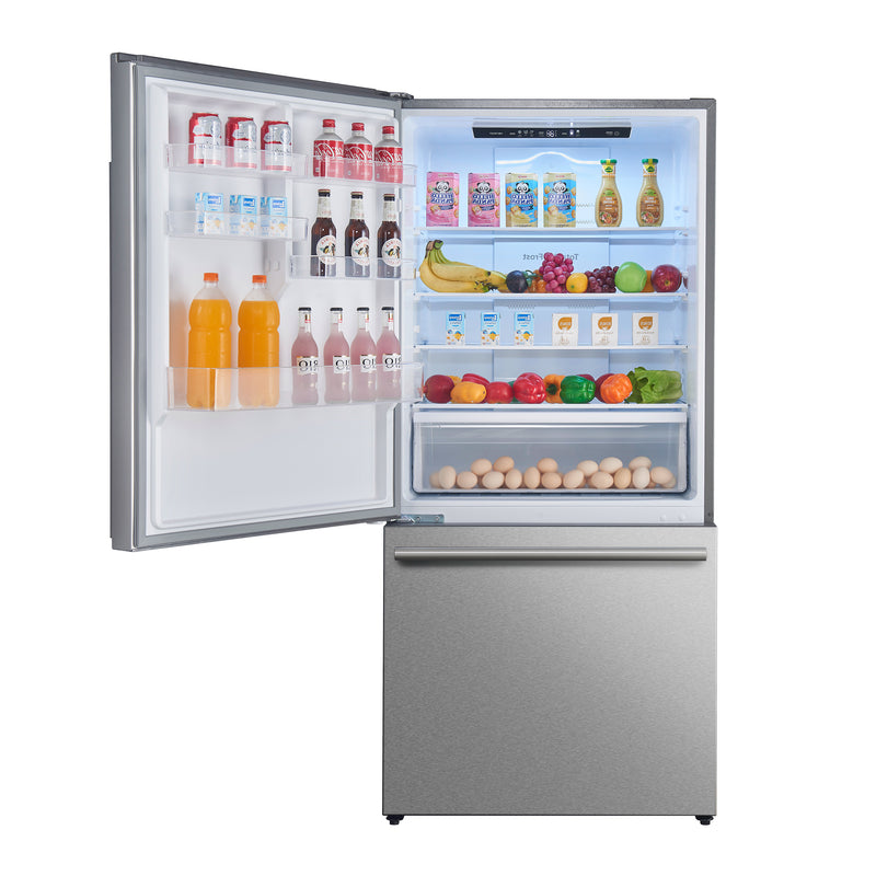 Load image into Gallery viewer, Forno Milano Espresso 31-Inch Stainless Steel Bottom Freezer Refrigerator, 17.2 cu.ft., Built-In Ice Maker, ENERGY STAR
