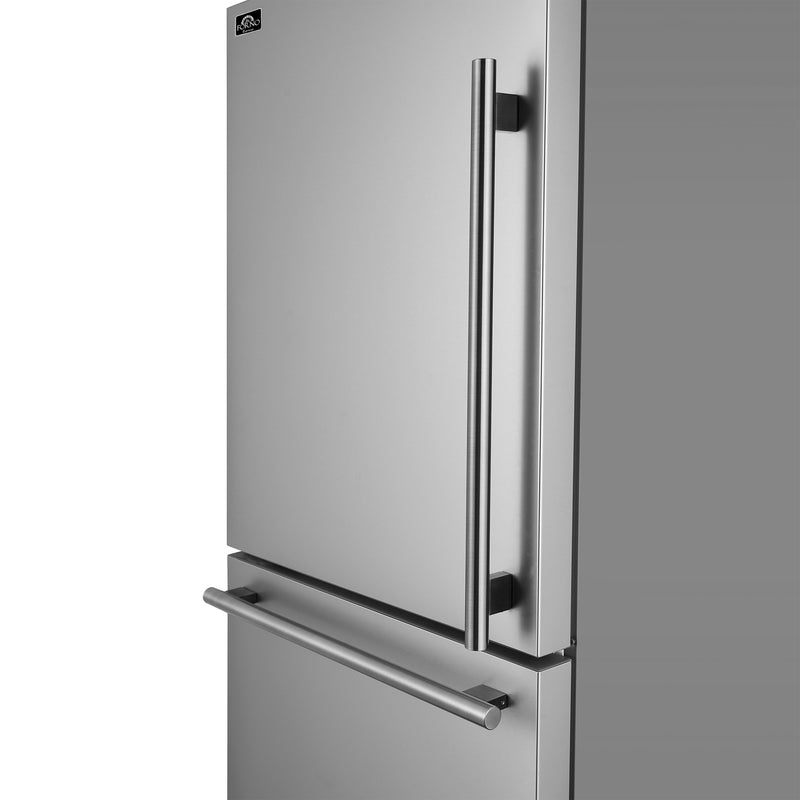 Load image into Gallery viewer, Forno Milano Espresso 31-Inch Stainless Steel Bottom Freezer Refrigerator, 17.2 cu.ft., Built-In Ice Maker, ENERGY STAR

