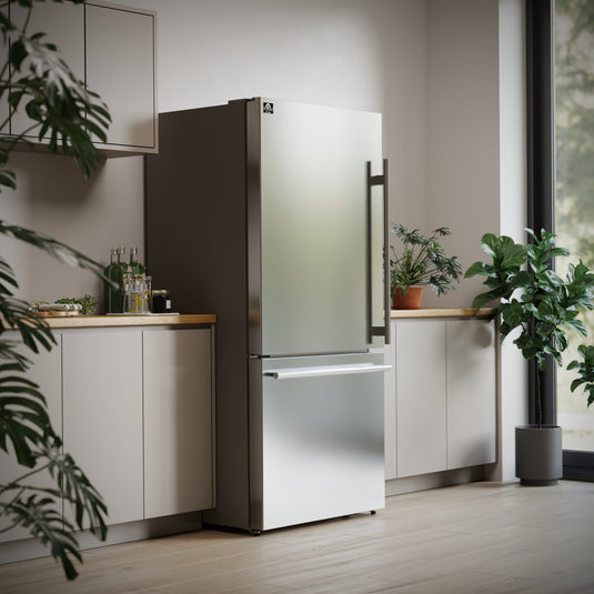 Forno Milano Espresso 31-Inch, Stainless Steel Bottom Freezer Refrigerator - FFFFD1786-31S