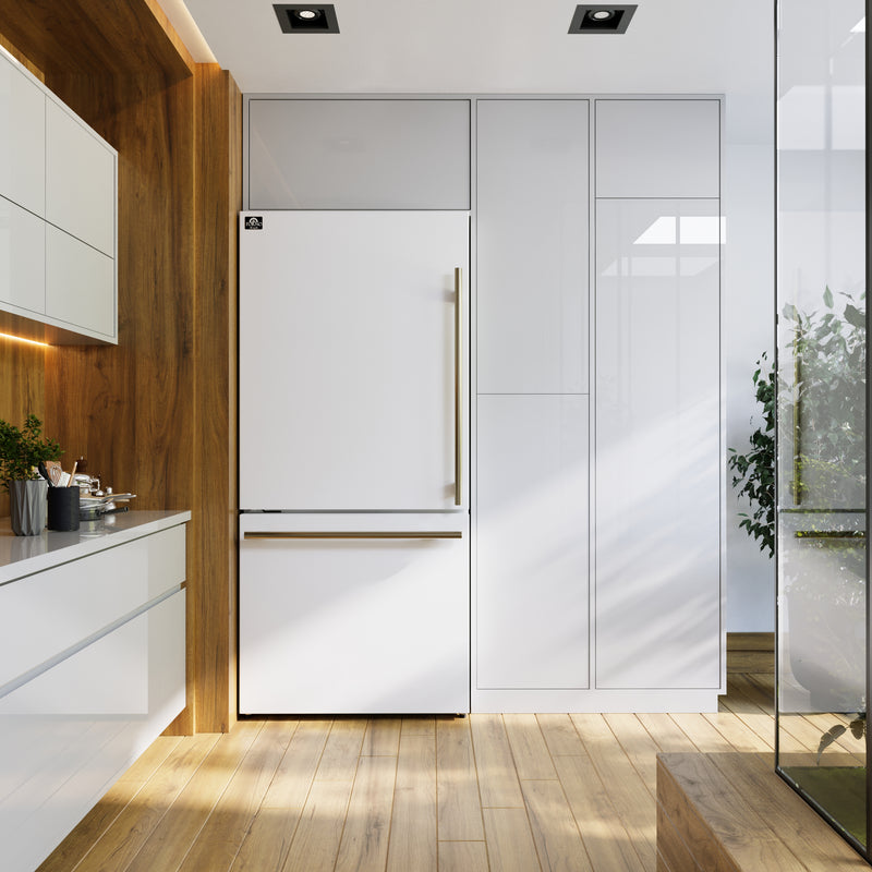 Load image into Gallery viewer, Forno Milano Espresso 31-Inch White French Door Refrigerator, Bottom Freezer, 17.2 Cu. Ft., Energy-Efficient, No Frost, Built-In Ice Maker
