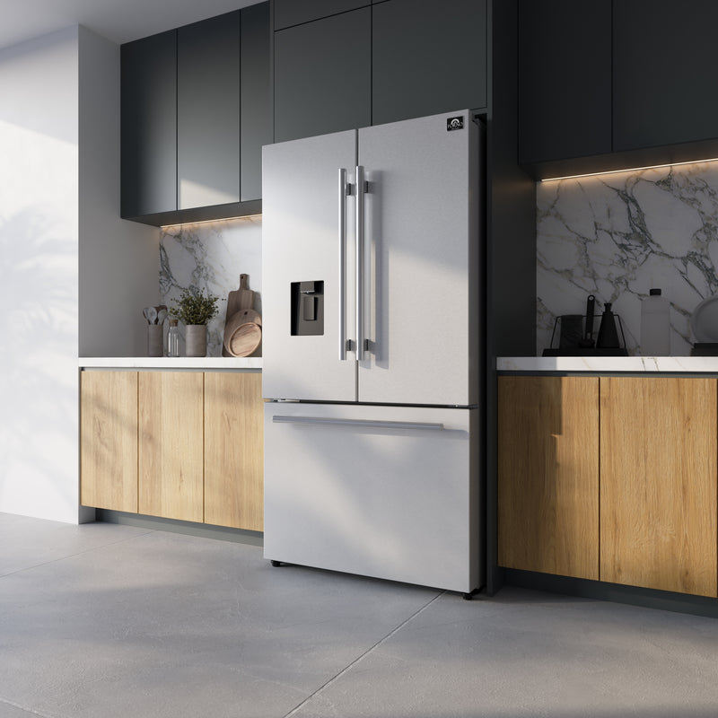 Load image into Gallery viewer, Forno Aosta 36-Inch, Stainless Steel French Door Refrigerator - FFFFD1866-36SB
