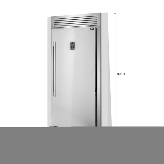 Forno Rizzuto 28-Inch Upright Convertible Refrigerator, 32-Inch Wide, Right Swing, Decorative Grill, ENERGY STAR Certified