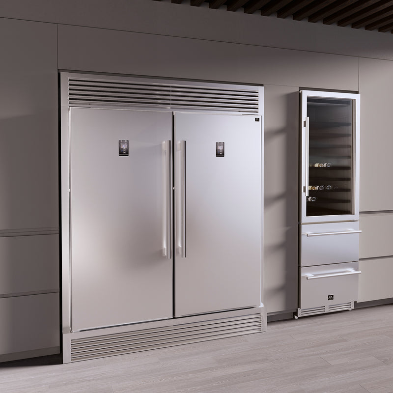 Load image into Gallery viewer, Forno Rizzuto 56-Inch Convertible Refrigerator/Freezer Set, 27.6 cu.ft Total Capacity, Decorative Grill, ENERGY STAR Certified

