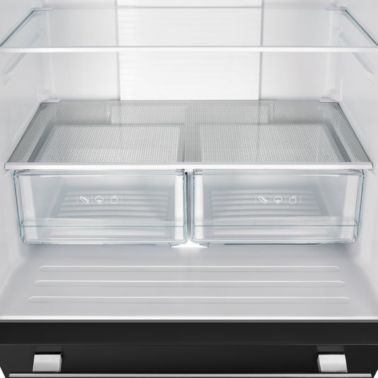 Forno Gallipoli Espresso 30-Inch Black French Door Refrigerator, Bottom Freezer, 17.5 Cu. Ft., No Frost, Ice Maker