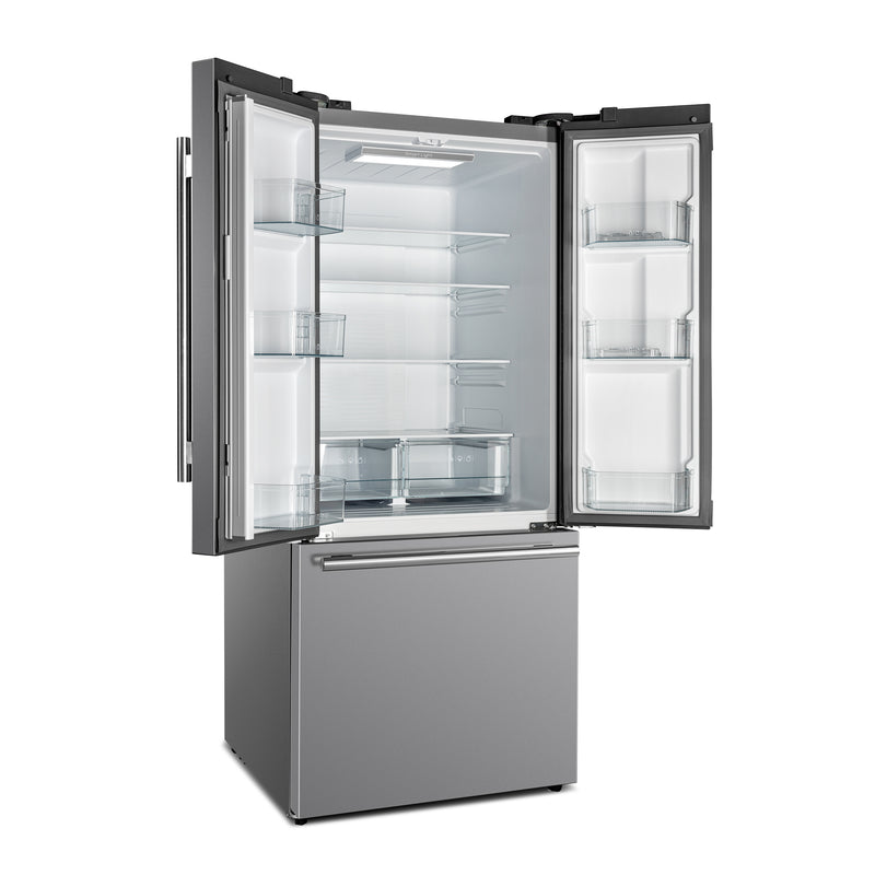 Load image into Gallery viewer, Forno Gallipoli 30-Inch French Door Refrigerator with Bottom Freezer, 17.5 cu.ft Capacity, Stainless Steel, No Frost Technology, Built-In Ice Maker, Energy Efficient
