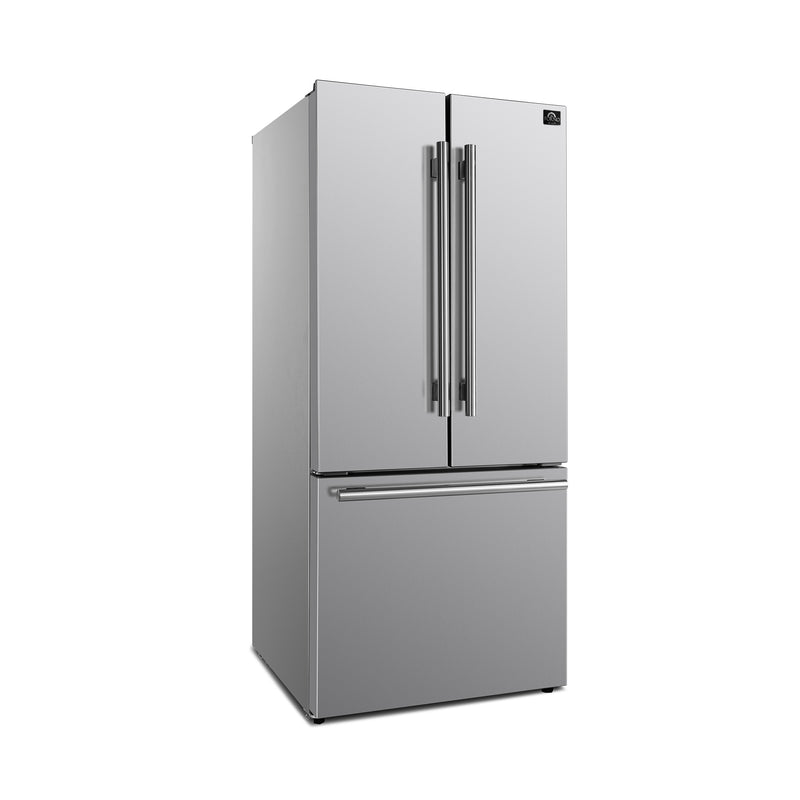 Load image into Gallery viewer, Forno Gallipoli 30-Inch French Door Refrigerator with Bottom Freezer, 17.5 cu.ft Capacity, Stainless Steel, No Frost Technology, Built-In Ice Maker, Energy Efficient
