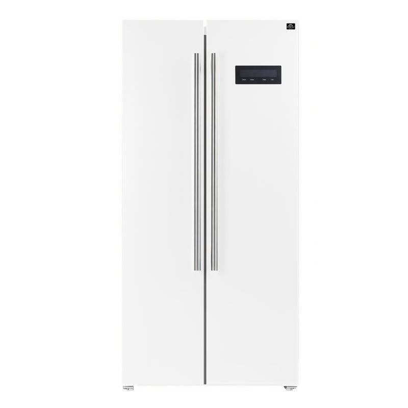 Load image into Gallery viewer, Forno Salerno Espresso 33-Inch White Side-by-Side Refrigerator, 15.6 Cu. Ft., Energy-Efficient, No Frost, Modern Design
