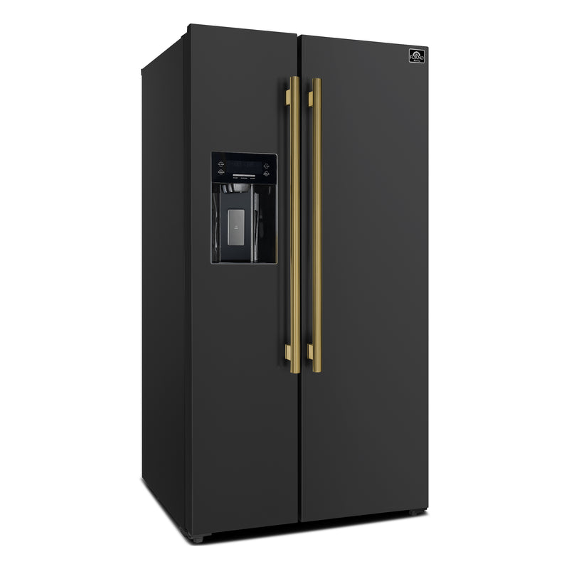 Load image into Gallery viewer, Forno Salerno Espresso 36-Inch Black Side-by-Side Refrigerator, 20 Cu. Ft., Frost-Free, Ice &amp; Water Dispenser, ENERGY STAR Certified

