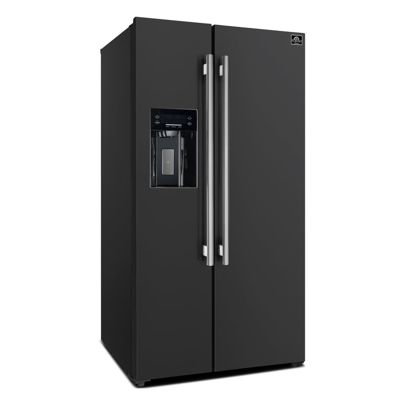 Load image into Gallery viewer, Forno Salerno Espresso 36-Inch Black Side-by-Side Refrigerator, 20 Cu. Ft., Frost-Free, Ice &amp; Water Dispenser, ENERGY STAR Certified
