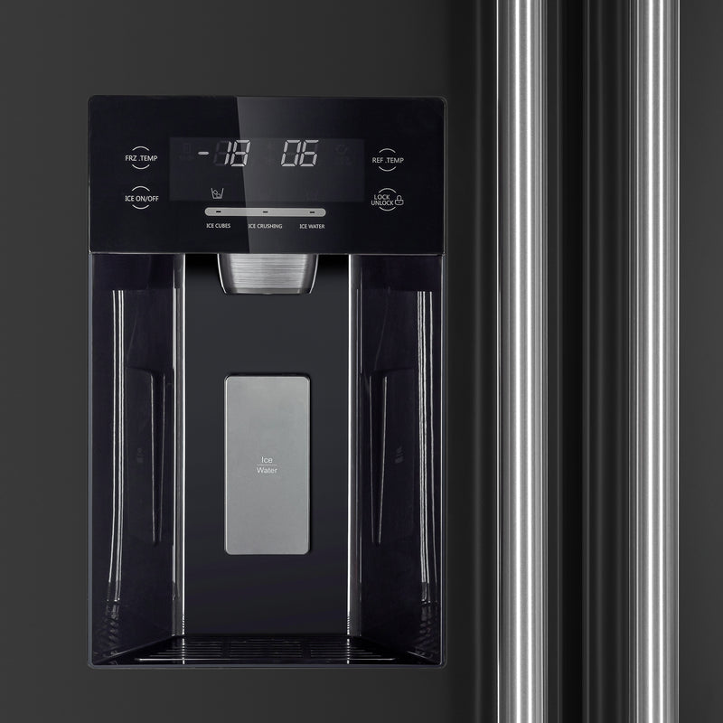 Load image into Gallery viewer, Forno Salerno Espresso 36-Inch Black Side-by-Side Refrigerator, 20 Cu. Ft., Frost-Free, Ice &amp; Water Dispenser, ENERGY STAR Certified
