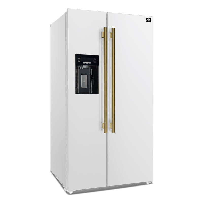 Load image into Gallery viewer, Forno Salerno Espresso 36-Inch White Side-by-Side Refrigerator, 20 Cu. Ft., Frost-Free, Ice &amp; Water Dispenser, ENERGY STAR Certified
