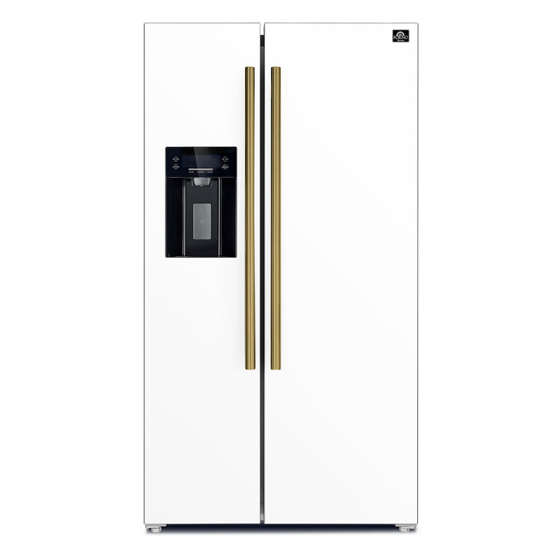 Load image into Gallery viewer, Forno Salerno Espresso 36-Inch White Side-by-Side Refrigerator, 20 Cu. Ft., Frost-Free, Ice &amp; Water Dispenser, ENERGY STAR Certified
