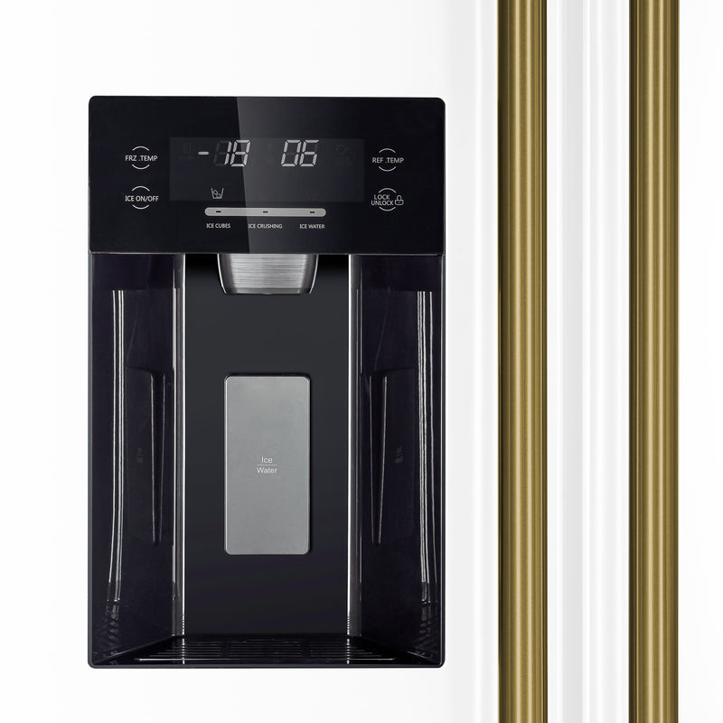 Load image into Gallery viewer, Forno Salerno Espresso 36-Inch White Side-by-Side Refrigerator, 20 Cu. Ft., Frost-Free, Ice &amp; Water Dispenser, ENERGY STAR Certified
