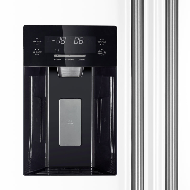 Load image into Gallery viewer, Forno Salerno Espresso 36-Inch White Side-by-Side Refrigerator, 20 Cu. Ft., Frost-Free, Ice &amp; Water Dispenser, ENERGY STAR Certified

