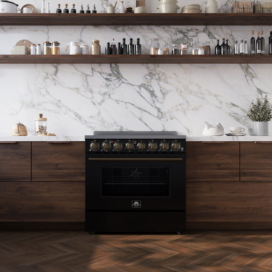 Forno Paolo 36 Inch, Black Freestanding Electric Range - FFSEL6011-36BLK