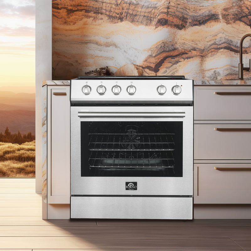 Load image into Gallery viewer, Forno Leonardo Espresso 30-Inch Stainless Steel Electric Range, True Convection, Energy Efficient
