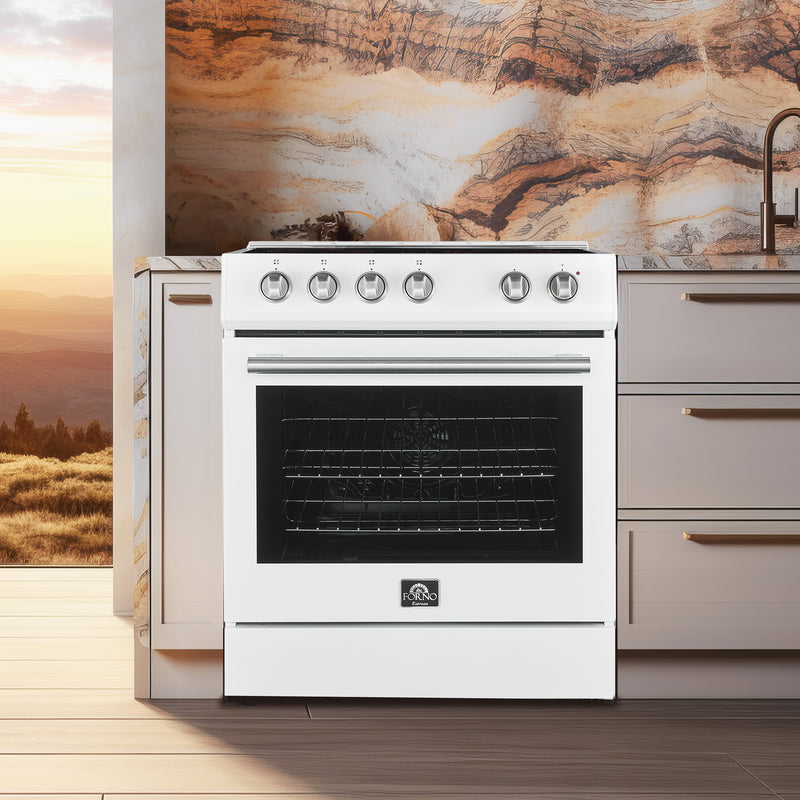 Load image into Gallery viewer, Forno Leonardo Espresso 30-Inch White Electric Range, True Convection, Energy Efficient
