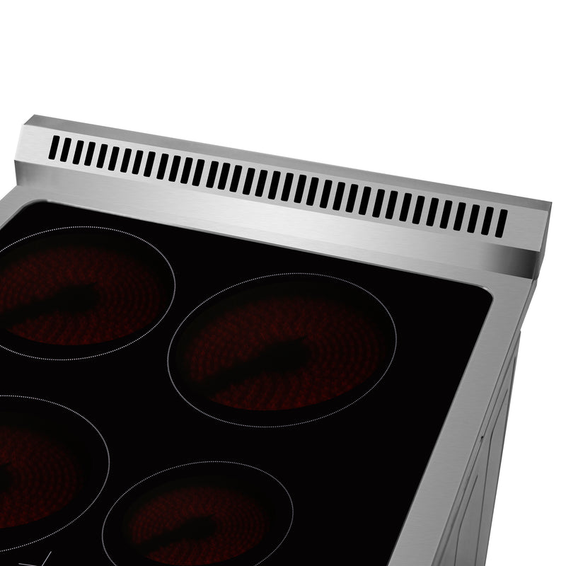 Load image into Gallery viewer, FORNO Loiano 24-Inch Freestanding Electric Range Stainless Steel, 4 Elements 6,000W, 2.3 cu.ft. with Storage Drawer
