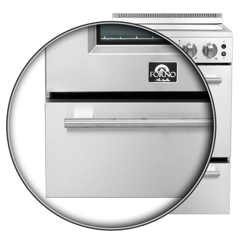 Load image into Gallery viewer, FORNO Loiano 24-Inch Freestanding Electric Range Stainless Steel, 4 Elements 6,000W, 2.3 cu.ft. with Storage Drawer
