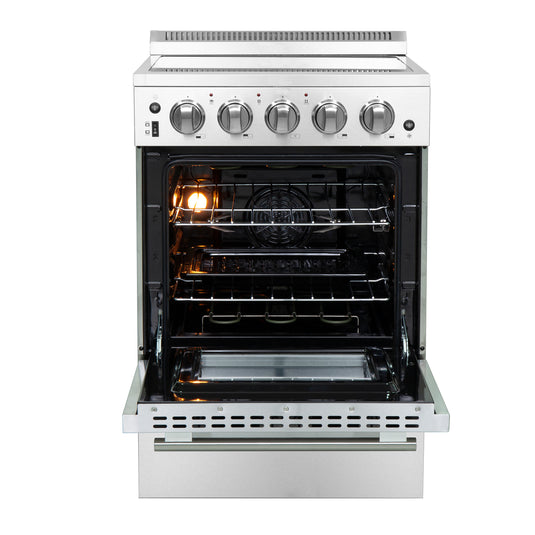 Forno Loiano 24 Inch, Stainless Steel Freestanding Electric Range with Storage Drawer - FFSEL6069-24
