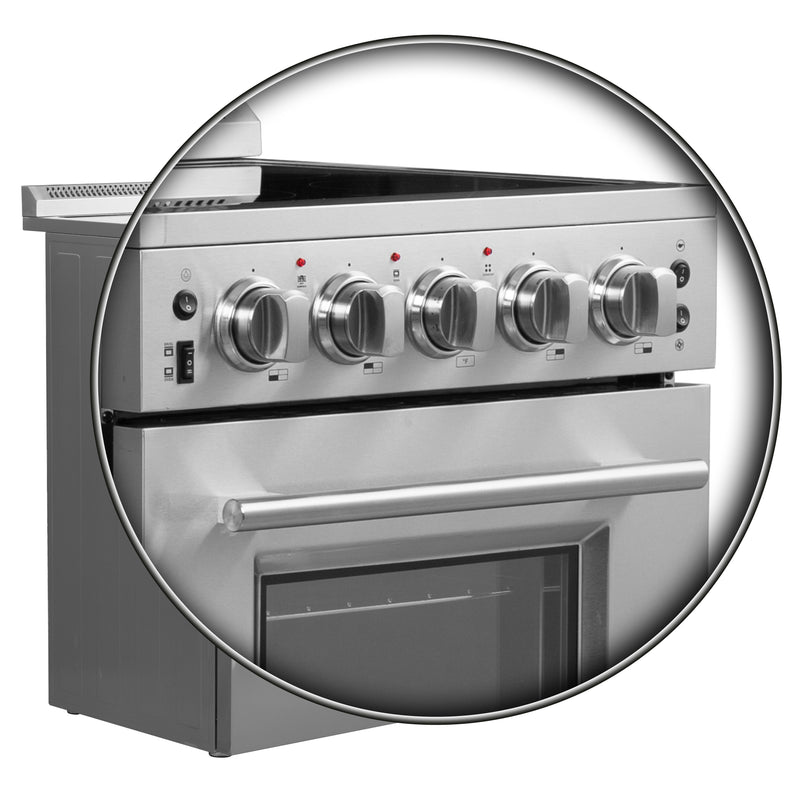 Load image into Gallery viewer, FORNO Loiano 24-Inch Freestanding Electric Range Stainless Steel, 4 Elements 6,000W, 2.3 cu.ft. with Storage Drawer
