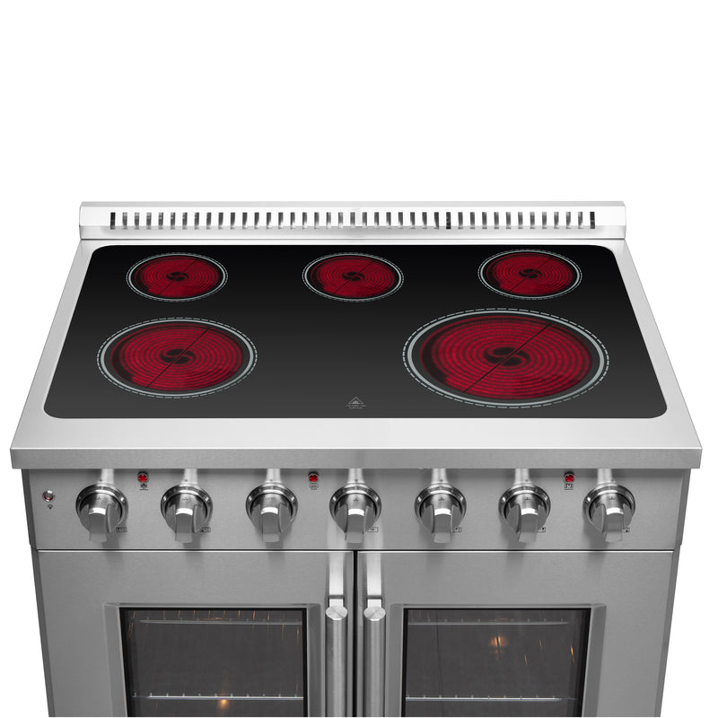 Load image into Gallery viewer, Forno Galiano 36-Inch Freestanding French Door Electric Range, True Convection, Energy Efficient
