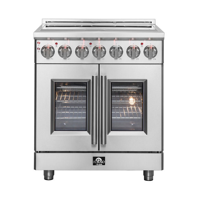 Forno Massimo 30-Inch Freestanding French Door Electric Range, True Convection Oven
