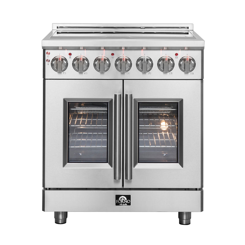Load image into Gallery viewer, Forno Massimo 30-Inch Freestanding French Door Electric Range, True Convection Oven
