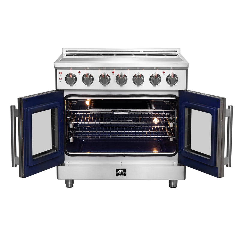 Load image into Gallery viewer, Forno Massimo 36-Inch Freestanding French Door Electric Range, True Convection Oven
