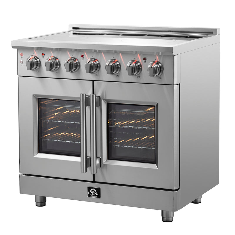 Load image into Gallery viewer, Forno Massimo 36-Inch Freestanding French Door Electric Range, True Convection Oven
