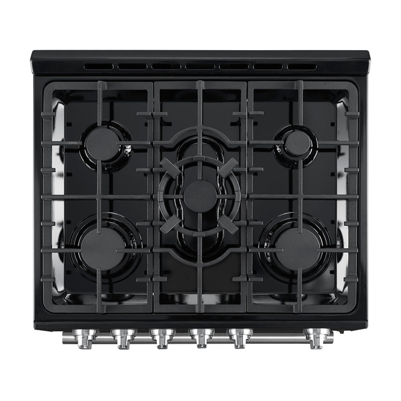 Load image into Gallery viewer, Forno Leonardo Espresso 30-Inch Black Gas Range, 5 Burners, 39,500 BTU, 5 cu.ft Convection Oven
