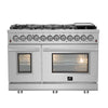 Forno Massimo 48-Inch, Stainless Steel Dual Fuel Range with 8 Burners and Double Convection Ovens - FFSGS6125-48